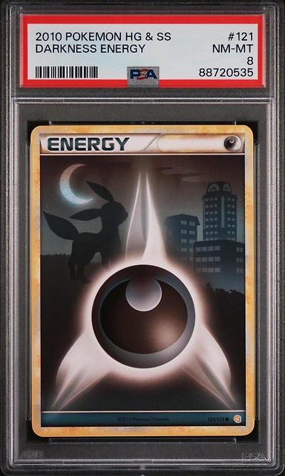 2010 Pokemon Heartgold & Soulsilver 121 Darkness Energy PSA 8