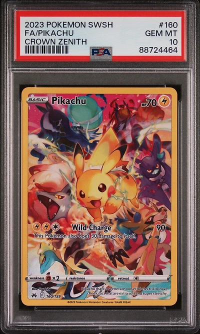 2023 Pokemon Sword And Shield Crown Zenith 160 Fa/pikachu PSA 10