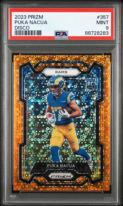 2023 Panini Prizm 357 Puka Nacua Disco Prizm PSA 9