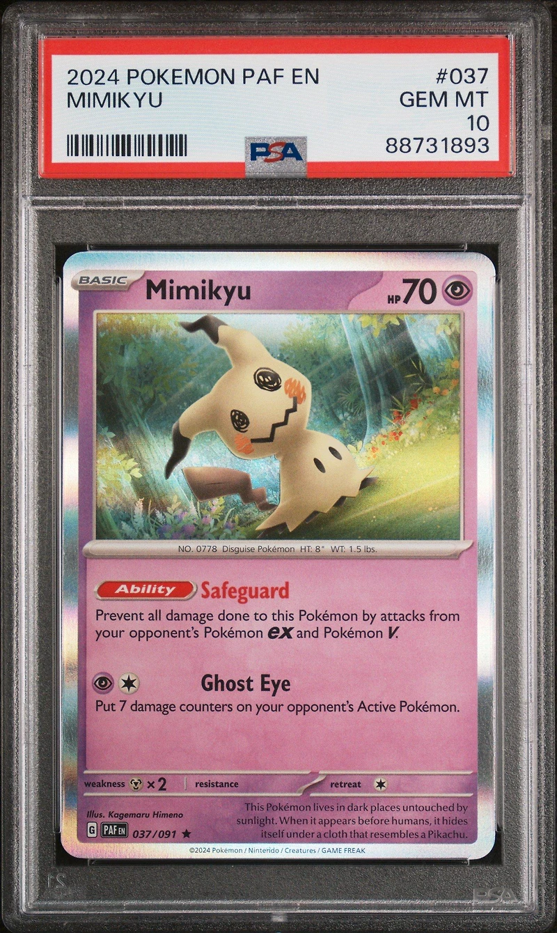 2024 Pokemon Paf En-paldean Fates 037 Mimikyu PSA 10