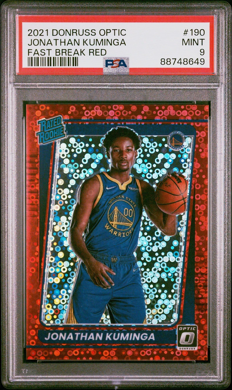 2021 Panini Donruss Optic 190 Jonathan Kuminga Fast Break Red PSA 9