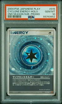 2004 Pokemon Japanese Play Promo 015 Cyclone Energy-holo 2nd Season Subscription PSA 10