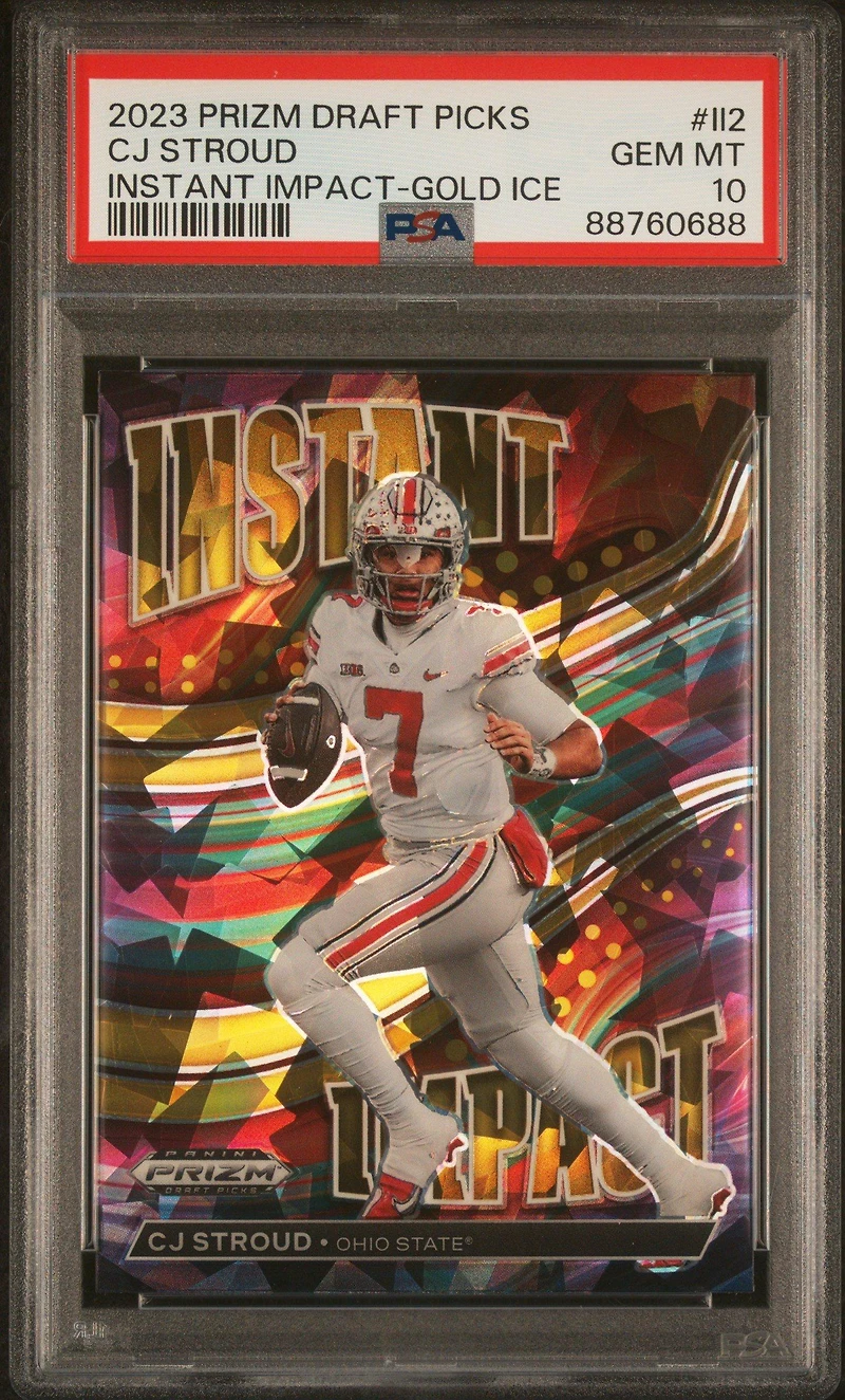 2023 Panini Prizm Draft Picks Instant Impact Ii2 Cj Stroud Gold Ice Prizm PSA 10
