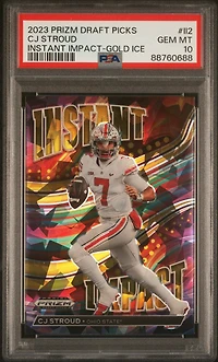 2023 Panini Prizm Draft Picks Instant Impact Ii2 Cj Stroud Gold Ice Prizm PSA 10