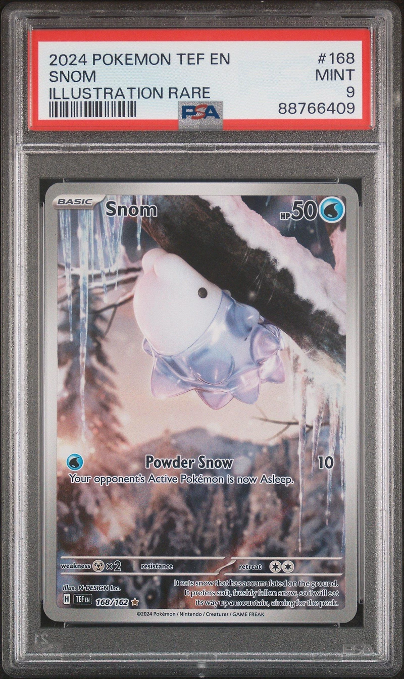 2024 Pokemon Tef En-temporal Forces 168 Snom Illustration Rare PSA