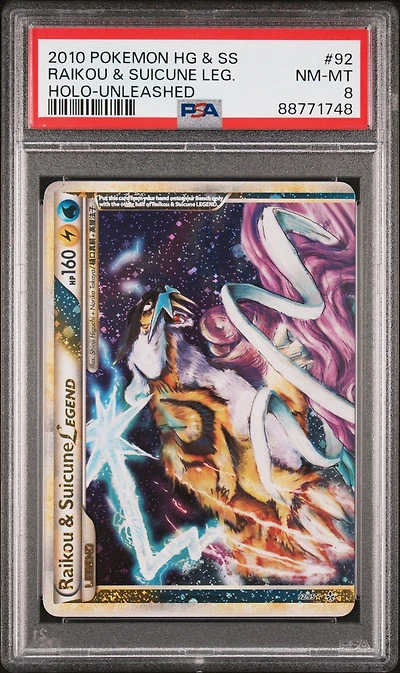 2010 Pokemon Heartgold & Soulsilver Unleashed Raikou & Suicune Legend-holo PSA