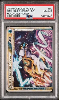 2010 Pokemon Heartgold & Soulsilver Unleashed Raikou & Suicune Legend-holo PSA