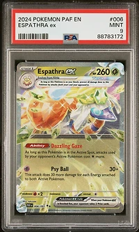 2024 Pokemon Paf En-paldean Fates 006 Espathra Ex PSA 9