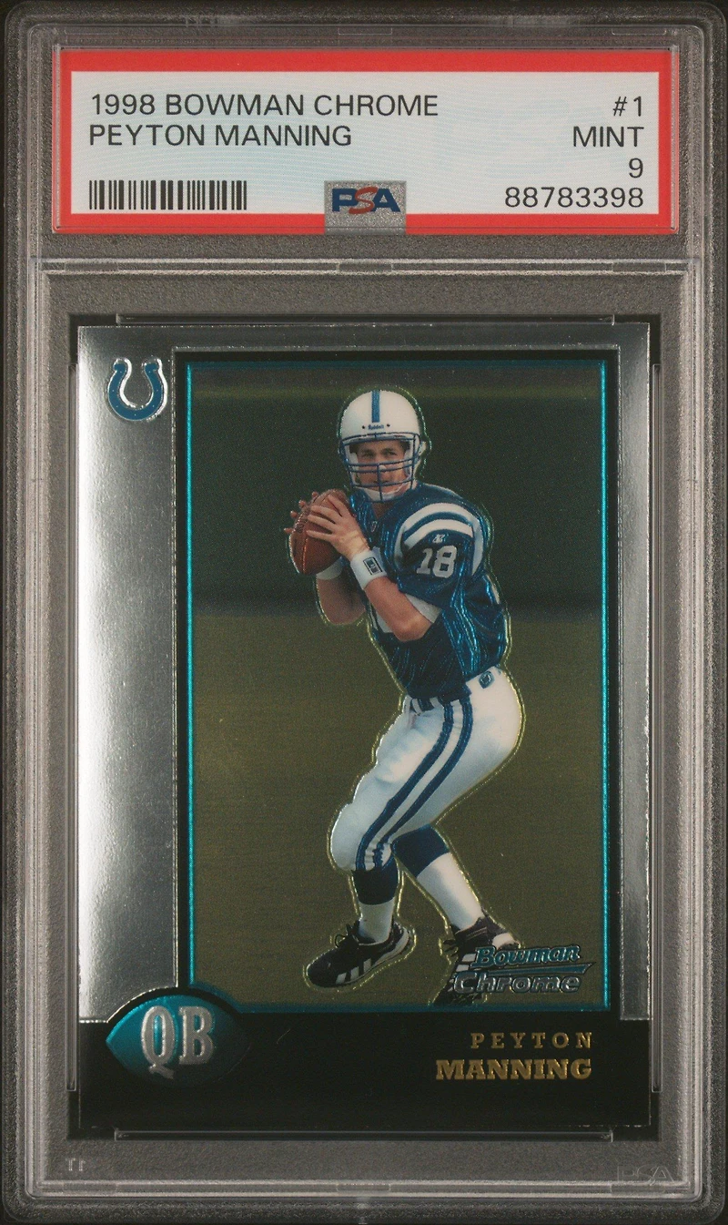 1998 Bowman Chrome 1 Peyton Manning PSA 9