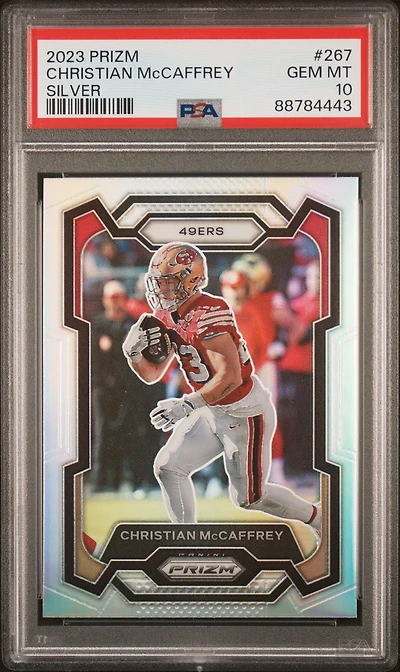2023 Panini Prizm 267 Christian Mccaffrey Silver Prizm PSA 10