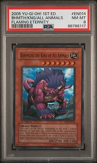 2005 Yu-gi-oh! Fet-flaming Eternity En014 Behemoth The King Of All Animals 1st Edition PSA 8