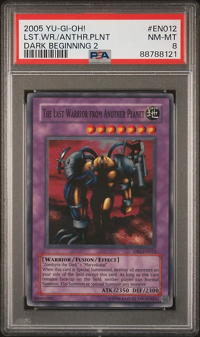 2005 Yu-gi-oh! Dark Beginning 2 En012 The Last Warrior From Another Planet PSA 8