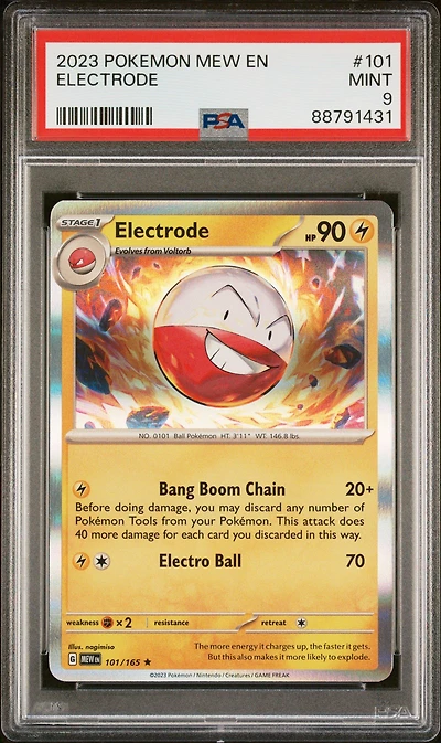 2023 Pokemon Mew En-151 101 Electrode PSA 9