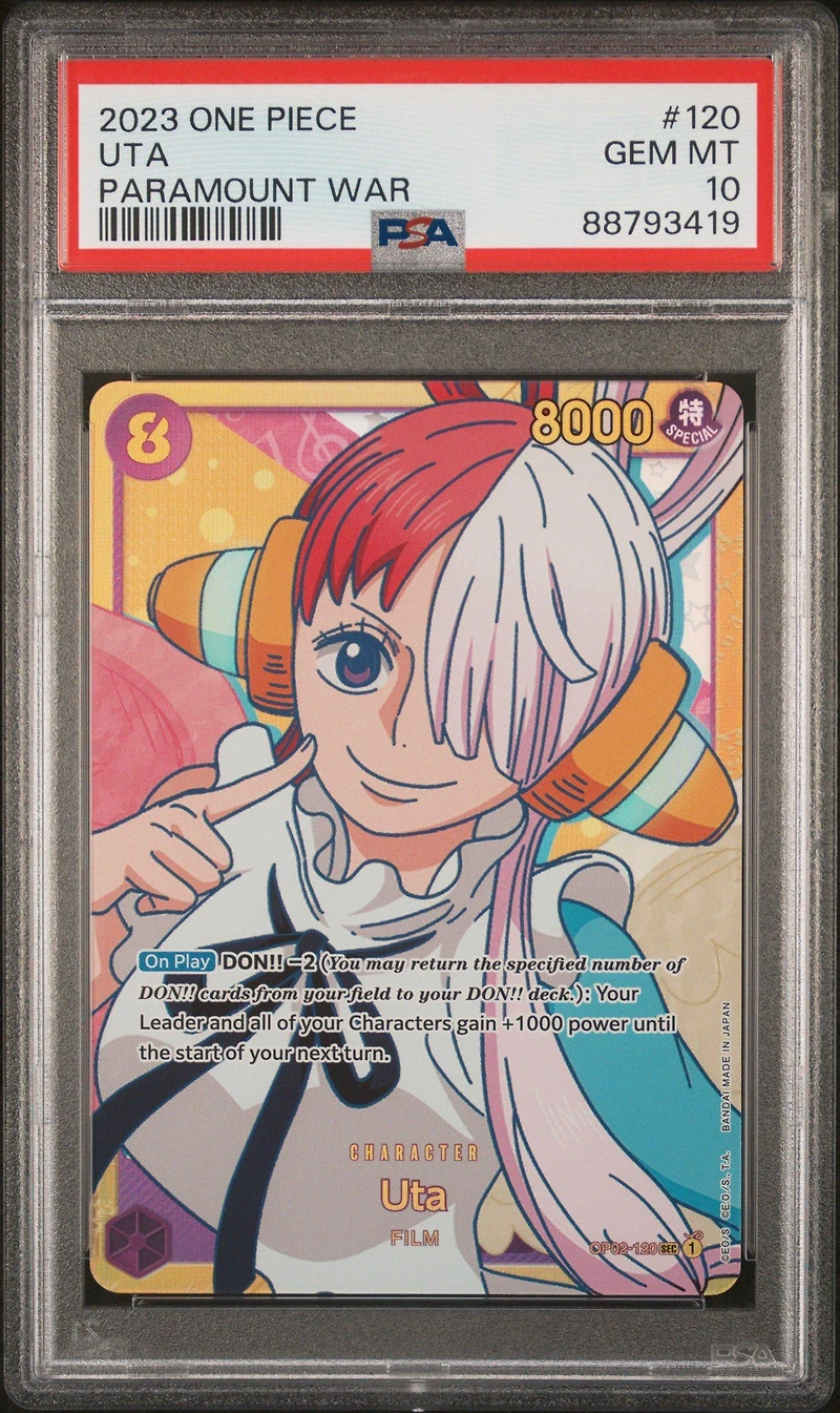 2023 One Piece Op02-paramount War 120 Uta PSA 10