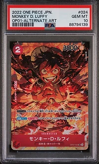 2022 One Piece Japanese Romance Dawn 024 Monkey D. Luffy Alternate Art PSA 10