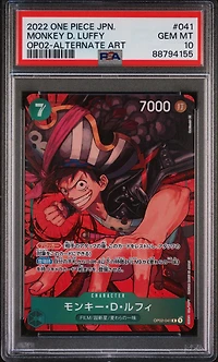 2022 One Piece Japanese Paramount War 041 Monkey D. Luffy Alternate Art PSA 10