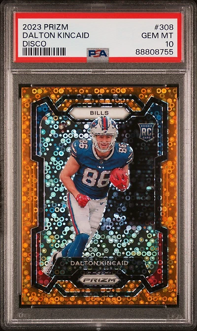 2023 Panini Prizm 308 Dalton Kincaid Disco Prizm PSA 10