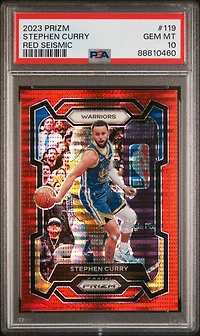 2023 Panini Prizm 119 Stephen Curry Red Seismic PSA 10