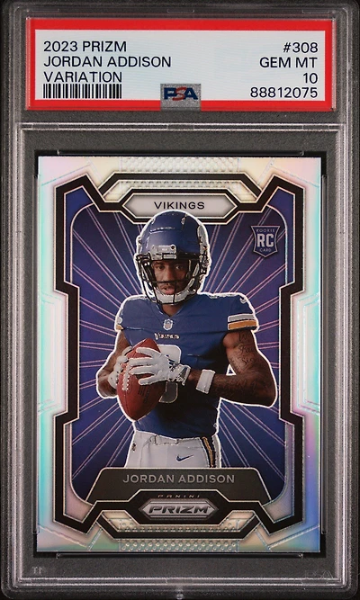 2023 Panini Prizm 308 Jordan Addison Variation PSA 10