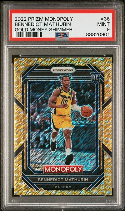 2022 Panini Prizm Monopoly 36 Bennedict Mathurin PSA 9