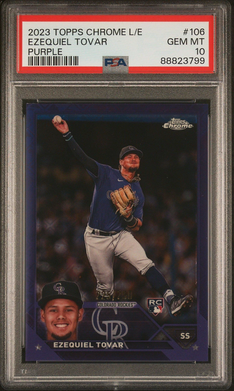 2023 Topps Chrome Logofractor Edition 106 Ezequiel Tovar PSA 10