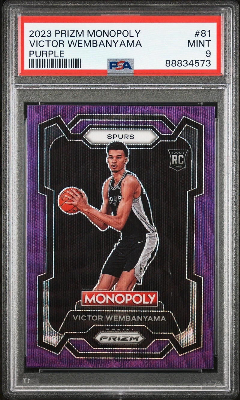 2023 Panini Prizm Monopoly 81 Victor Wembanyama Purple PSA