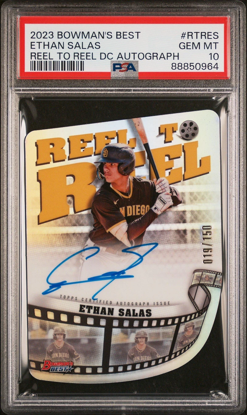 2023 Bowman's Best Reel To Reel Die-cuts Autographs Rtres Ethan Salas PSA 10