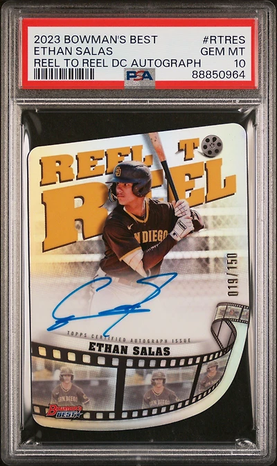 2023 Bowman's Best Reel To Reel Die-cuts Autographs Rtres Ethan Salas PSA 10