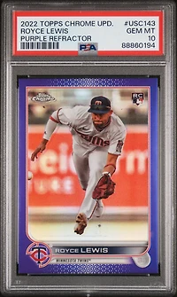 2022 Topps Chrome Update Usc143 Royce Lewis Purple Refractor PSA 10