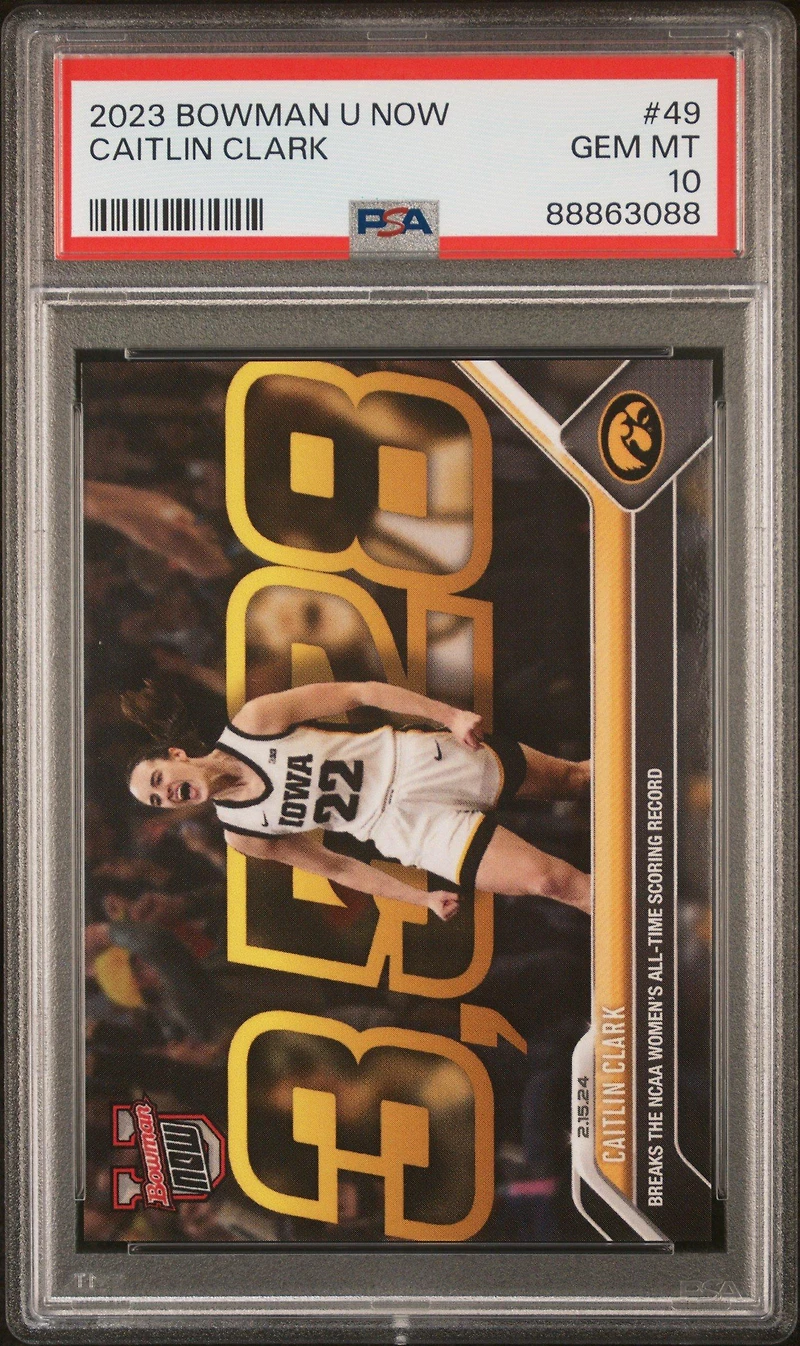 2023 Bowman U Now 49 Caitlin Clark PSA 10