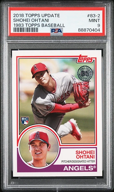 2018 Topps Update 1983 Topps Baseball 83-2 Shohei Ohtani PSA 9