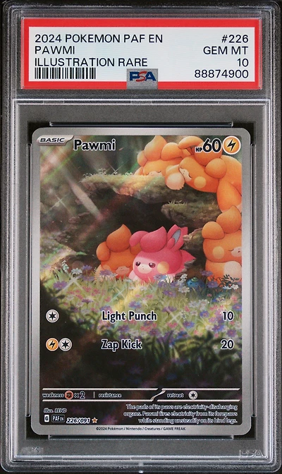 2024 Pokemon Paf En-paldean Fates 226 Pawmi Illustration Rare PSA