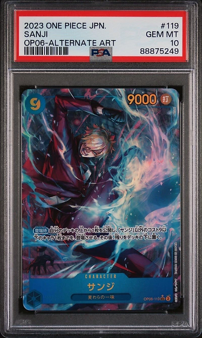2023 One Piece Japanese Op06-wings Of The Captain 119 Sanji Alternate Art PSA 10