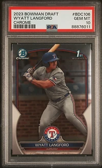 2023 Bowman Draft Bdc106 Wyatt Langford Chrome PSA