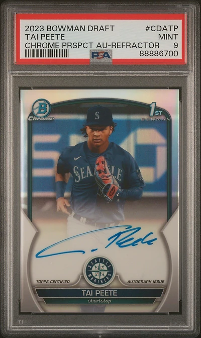 2023 Bowman Draft Chrome Prospect Autograph Cdatp Tai Peete Refractor PSA