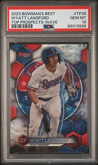 2023 Bowman's Best Top Prospects Tp30 Wyatt Langford Wave Refractor PSA 10