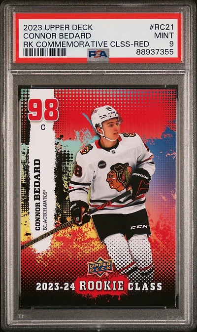 2023 Upper Deck Rookie Commemorative Class Rc21 Connor Bedard PSA 9