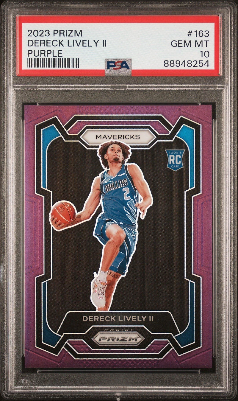 2023 Panini Prizm 163 Dereck Lively Ii Purple Prizm PSA 10
