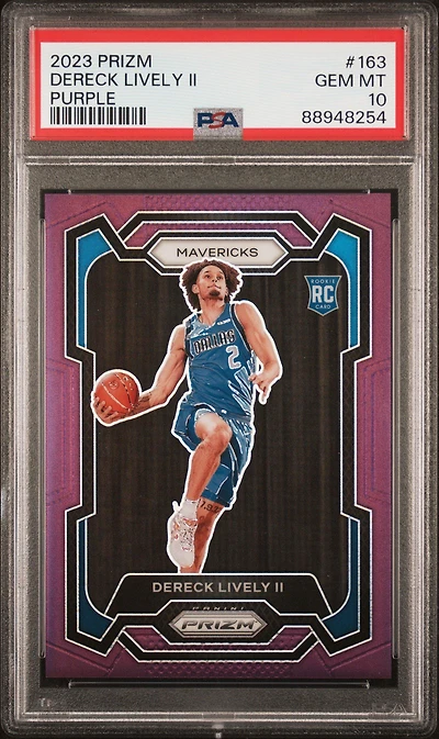 2023 Panini Prizm 163 Dereck Lively Ii Purple Prizm PSA 10