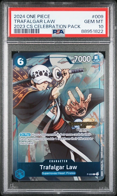2024 One Piece Championship 2023 Celebration Pack 009 Trafalgar Law PSA 10
