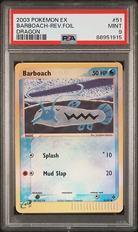 2003 Pokemon Ex Dragon 51 Barboach-reverse Foil PSA 9
