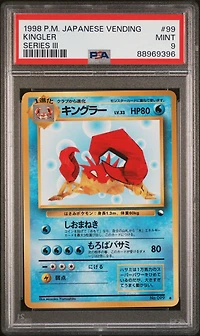 1998 Pokemon Japanese Vending 99 Kingler Series Iii PSA 9