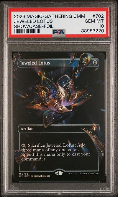 2023 Magic The Gathering Commander Masters 702 Jeweled Lotus Showcase-foil PSA 10