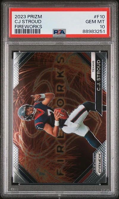 2023 Panini Prizm Fireworks F10 Cj Stroud PSA 10