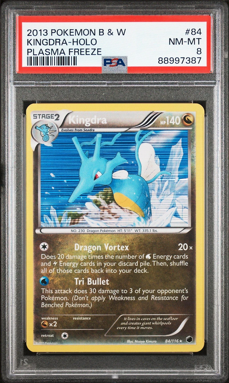2013 Pokemon Black & White Plasma Freeze 84 Kingdra PSA 8
