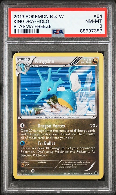 2013 Pokemon Black & White Plasma Freeze 84 Kingdra PSA 8