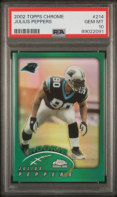 2002 Topps Chrome 214 Julius Peppers PSA 10
