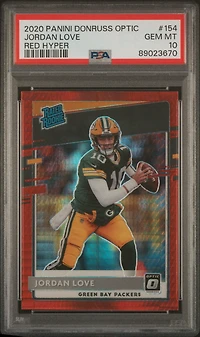 2020 Panini Donruss Optic 154 Jordan Love Red Hyper PSA 10