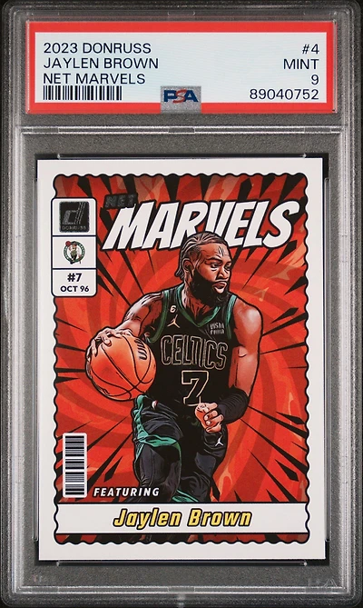 2023 Panini Donruss Net Marvels 4 Jaylen Brown PSA 9