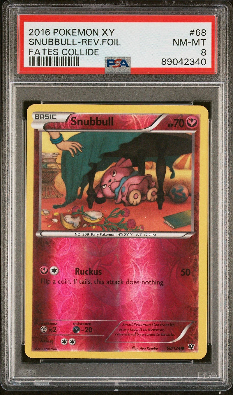 2016 Pokemon Xy Fates Collide 68 Snubbull-reverse Foil PSA 8